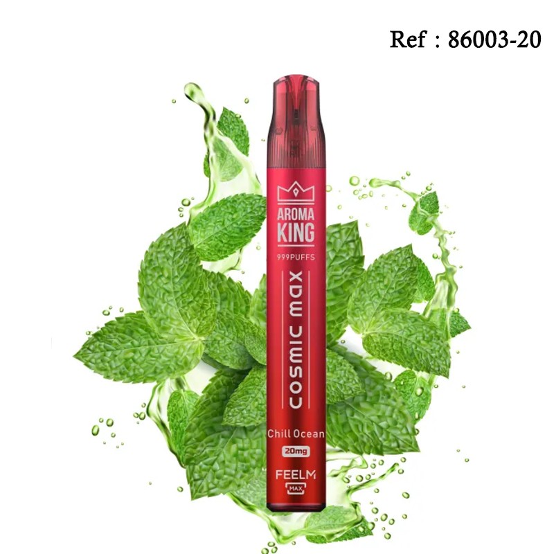 Cosmic Max AROMAKING Chill Ocean 20mg 999puffs - BOÎTE DE 10
