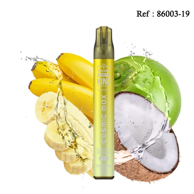 Cosmic Max AROMAKING Coconut Banana 20mg 999puffs - BOÎTE DE 10