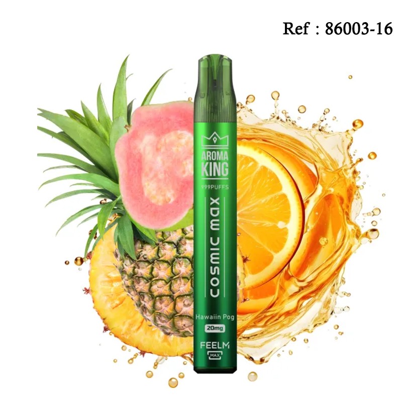 Cosmic Max AROMAKING Havaiian Pog 20mg 999puffs - BOÎTE DE 10