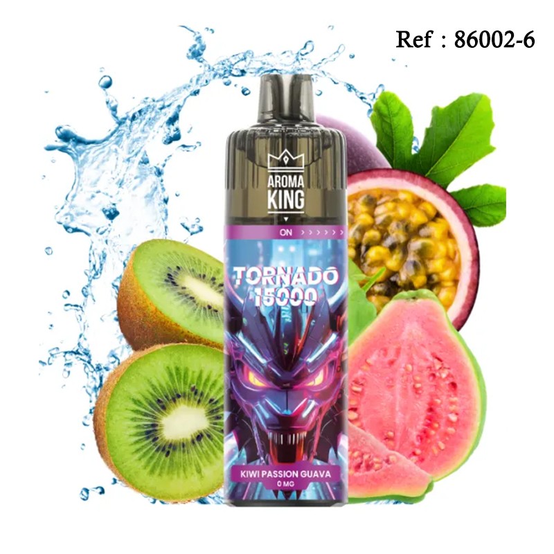15K Tornado AROMAKING  Kiwi Passion Guava 0mg- BOÎTE DE 10