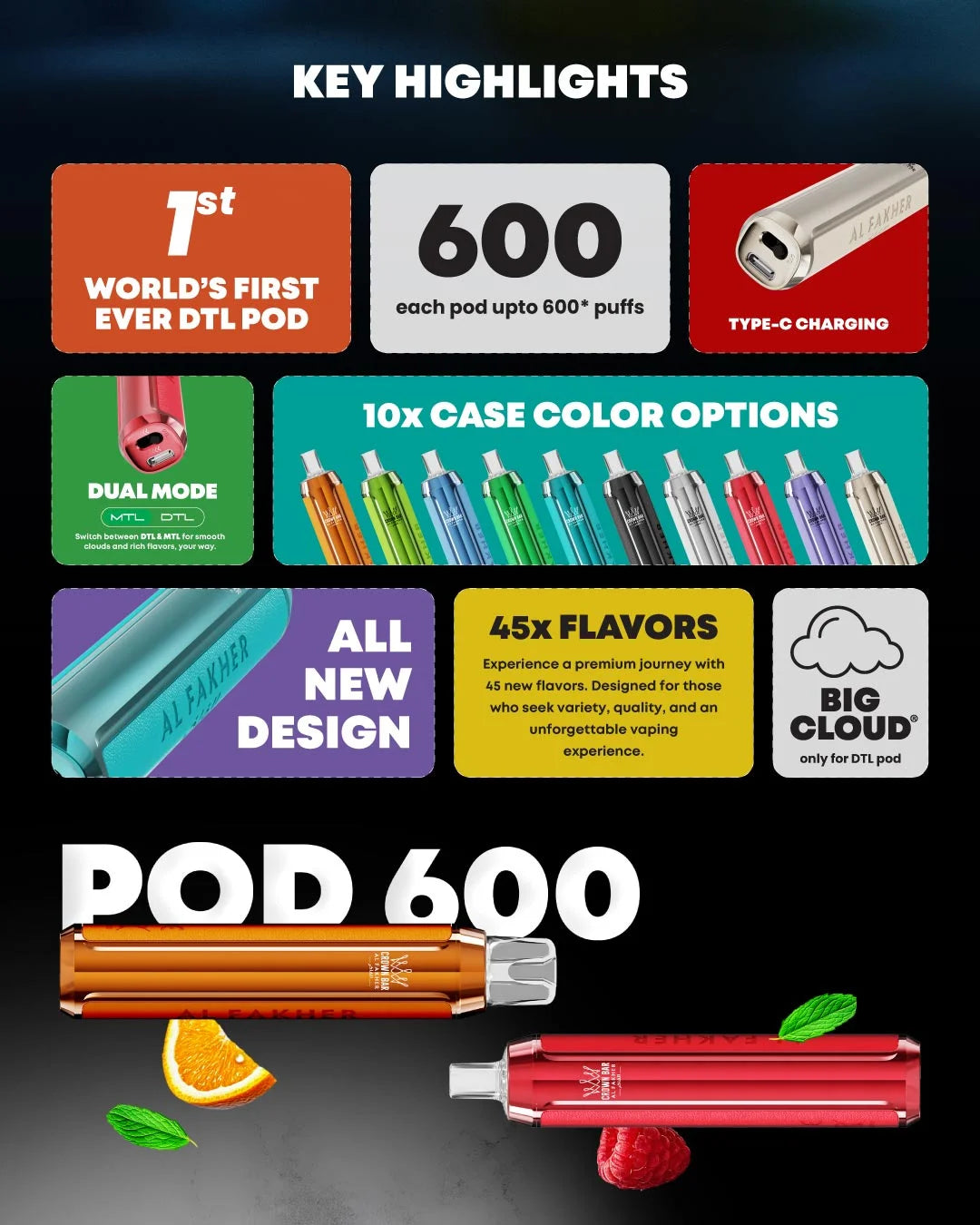 Crown Bar Al Fakher Pod 600