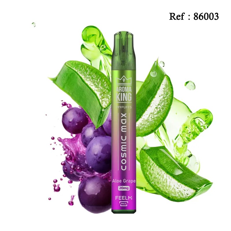 Cosmic Max AROMAKING Aloe Grape 20mg 999puffs - BOÎTE DE 10