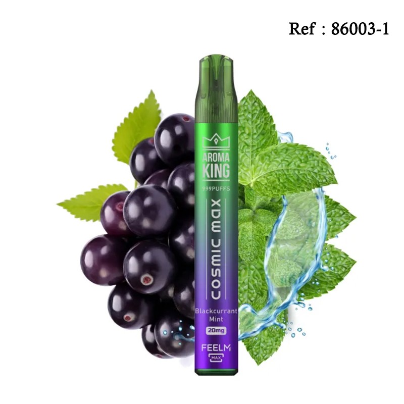 Cosmic Max AROMAKING Blackcurrant Mint 20mg 999puffs - BOÎTE DE 10