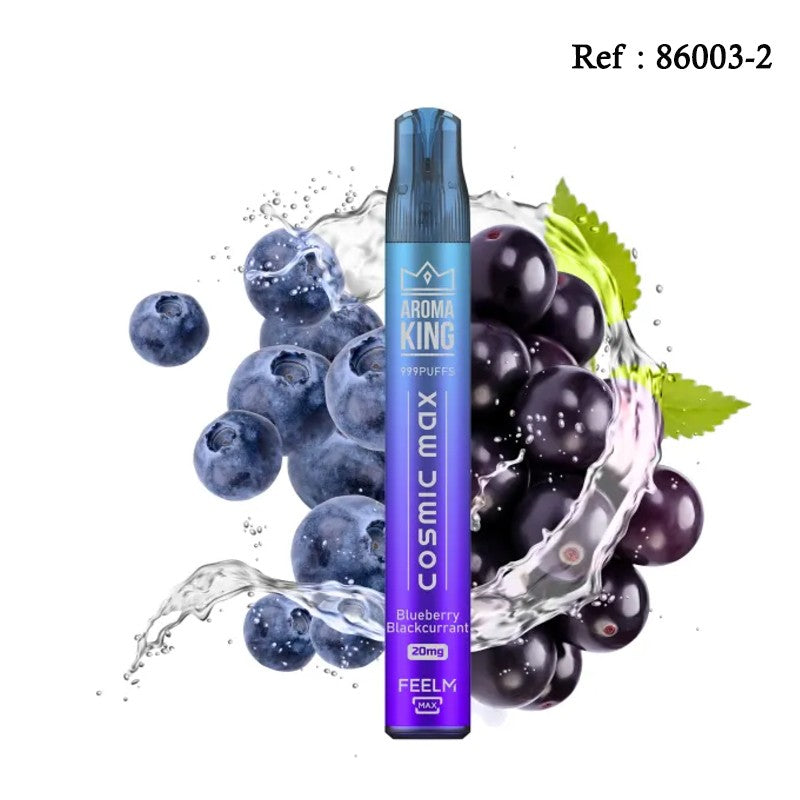 Cosmic Max AROMAKING Blueberry Blackcurrant 20mg 999puffs- BOÎTE DE 10