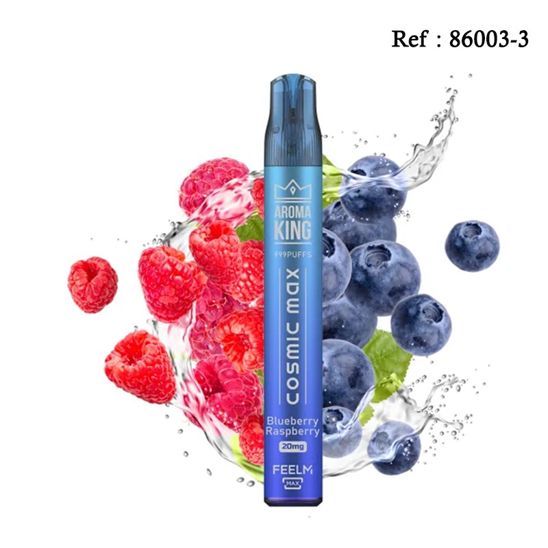 Cosmic Max AROMAKING Blueberry Raspberry 20mg 999puffs - BOÎTE DE 10