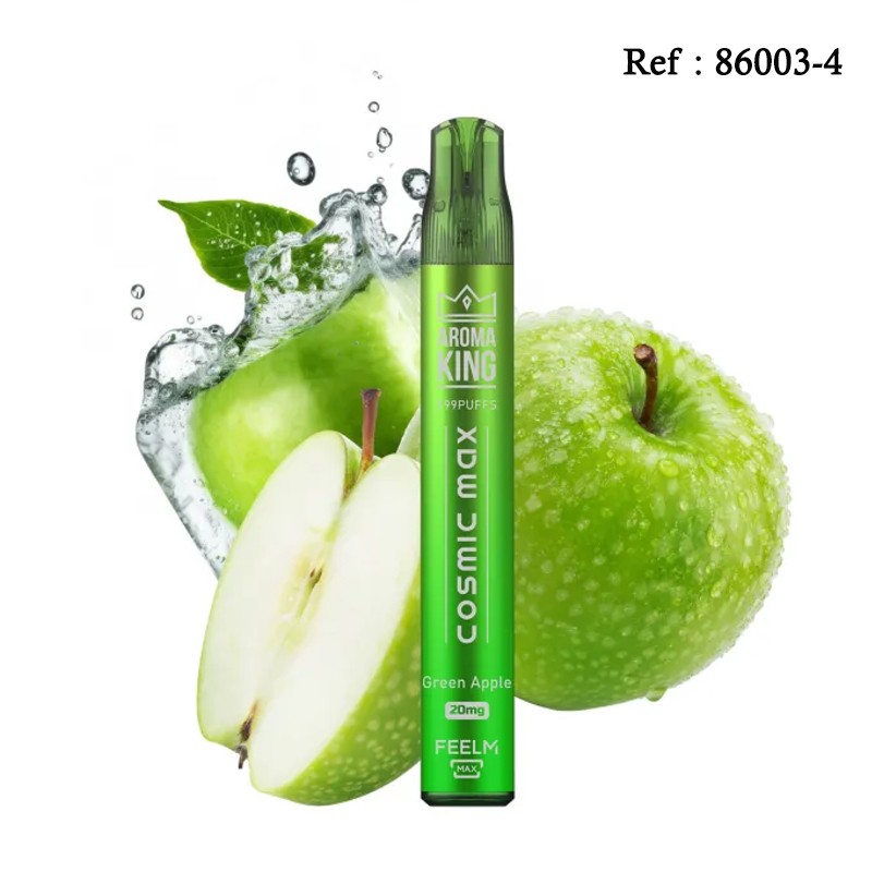 Cosmic Max AROMAKING Green Apple 20mg 999puffs - BOÎTE DE 10