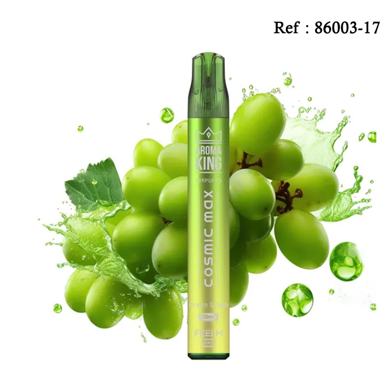 Cosmic Max AROMAKING Green Grape 20mg 999puffs - BOÎTE DE 10