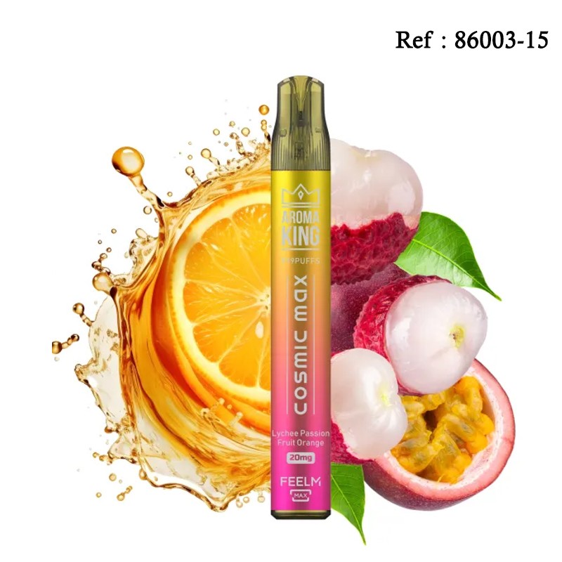 Cosmic Max AROMAKING Lychee Passion Fruit Orange 20mg 999puffs - BOÎTE DE 10