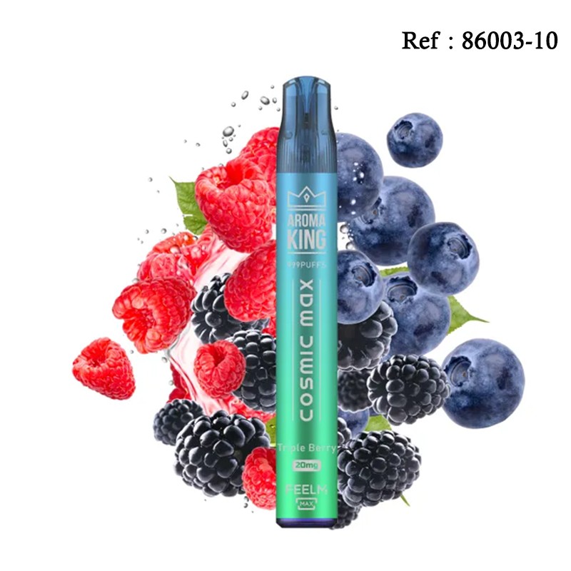 Cosmic Max AROMAKING Triple berry 20mg 999puffs - BOÎTE DE 10